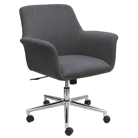 Officesource Bolster Collection Mid Back Swivel Chair with 5 Star Chrome Base 12887FGR